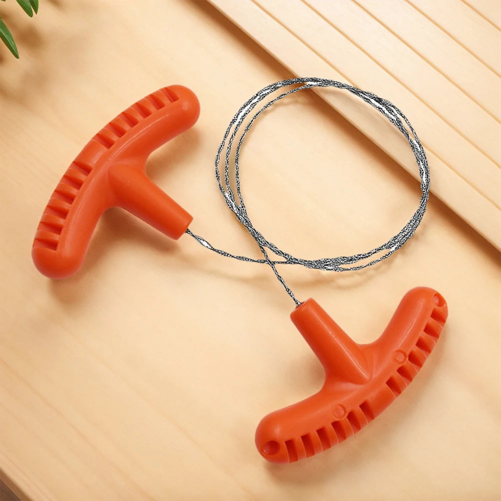 70CM Manual Steel Rope Chain Saw with Finger Handle Hand Cable String Saw Mini Manual Cutting Chain Saw for Camping and Travel
