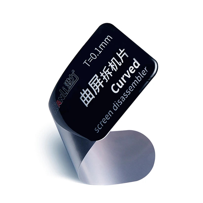 QianLi T=0.1mm Ultra-Thin Mobile Phone Curved LCD Screen Pry Spudger Opening Repair Tools Steel Disassemble Card