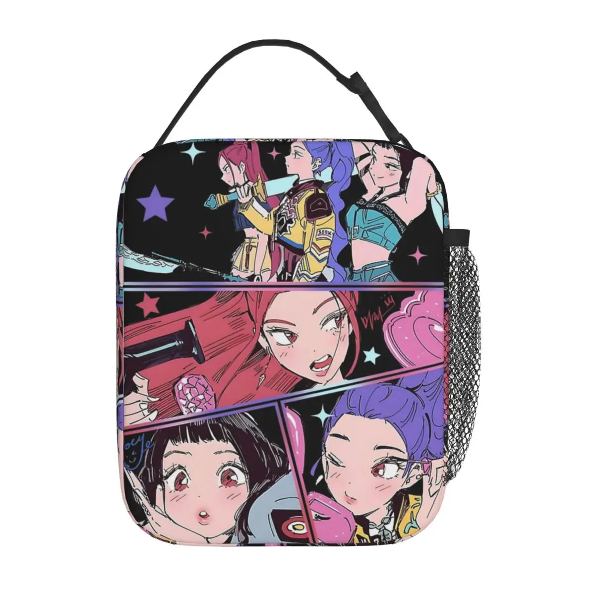 Group Girl Team Huntrix Kpop Demon Hunters Insulated Lunch Bags Lunch Container Cooler Bag Lunch Box Tote Office Bento Pouch