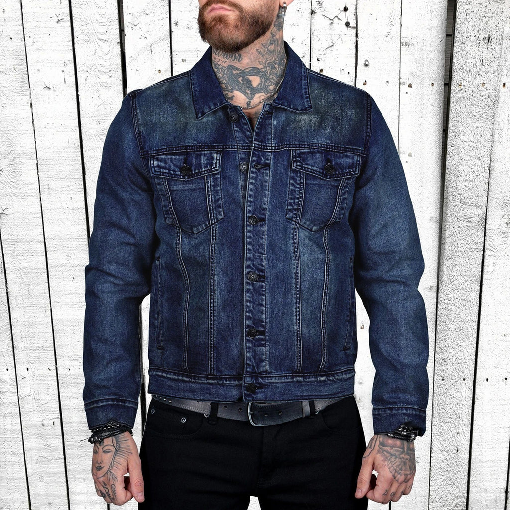 Autumn Men Solid Denim Jackets Fashion Motorcycle Vintage Jeans Jackets Hommes Slim Fit Cotton Casual Black Blue Coats