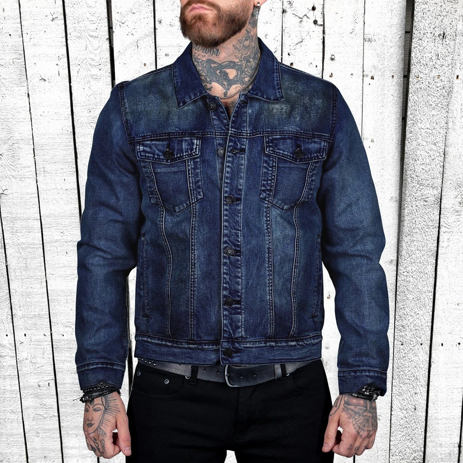 Autumn Men Solid Denim Jackets Fashion Motorcycle Vintage Jeans Jackets Hommes Slim Fit Cotton Casual Black Blue Coats