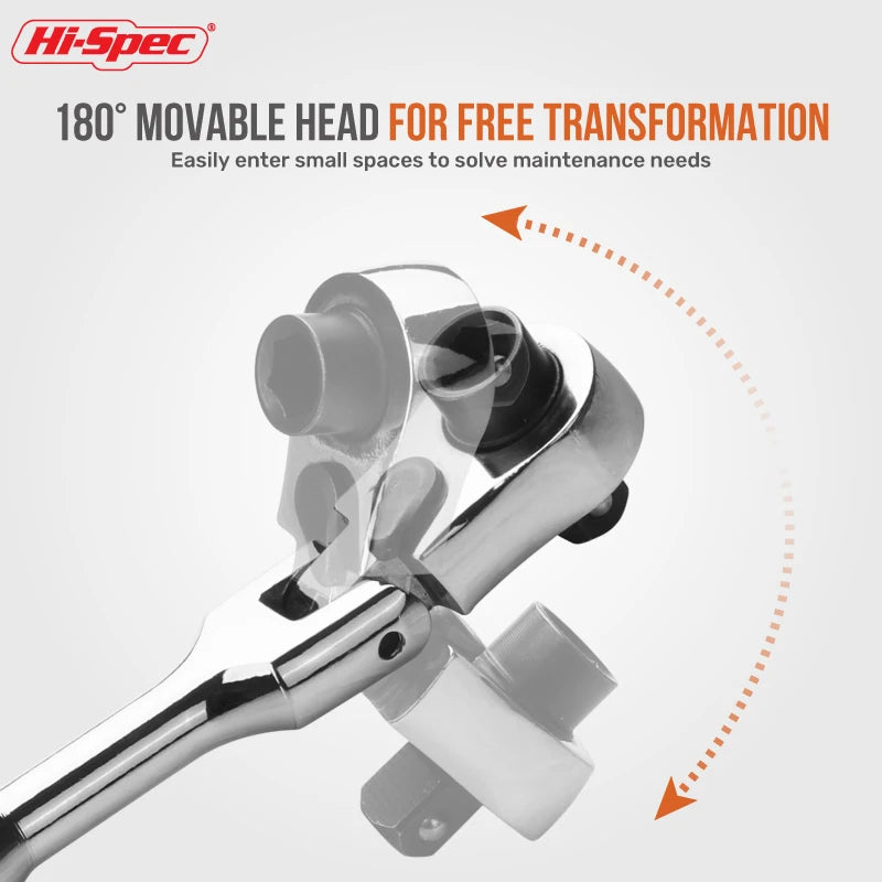 2024 New Hi-Spec Mini 2-in -1 Ratchet Torque Wrench Socket Wrench Spanner Hand Repair Tool Double-Ended Torque Pocket Hand Tool