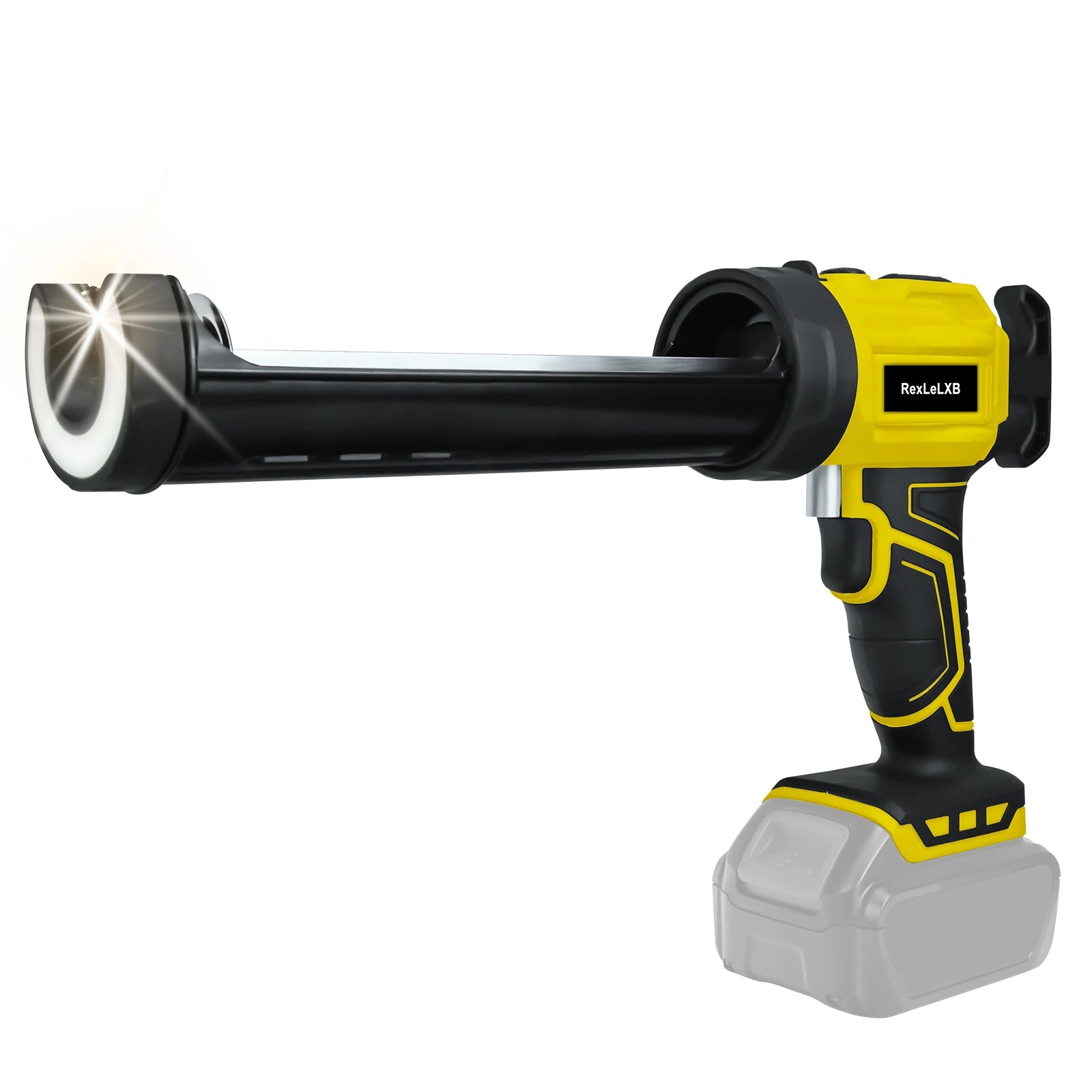 Electric Caulking Gun 10oz/300ml Cordless Caulk Gun 4 Adjustable Speeds with LED Light for Dewalt 20V Battery (No Battery)