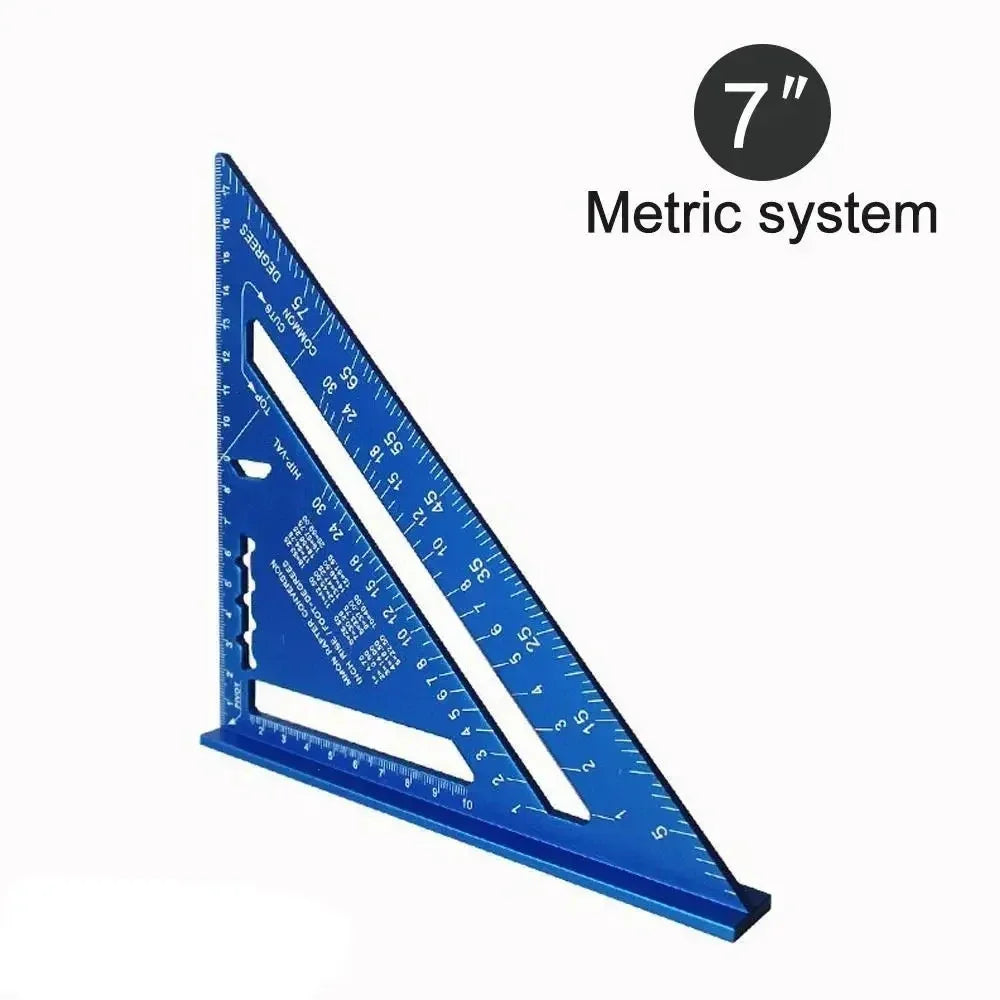 7 Inch Aluminum Alloy Speed Square, Dual Inch/Metric Angle Ruler for Woodworking & Carpentry