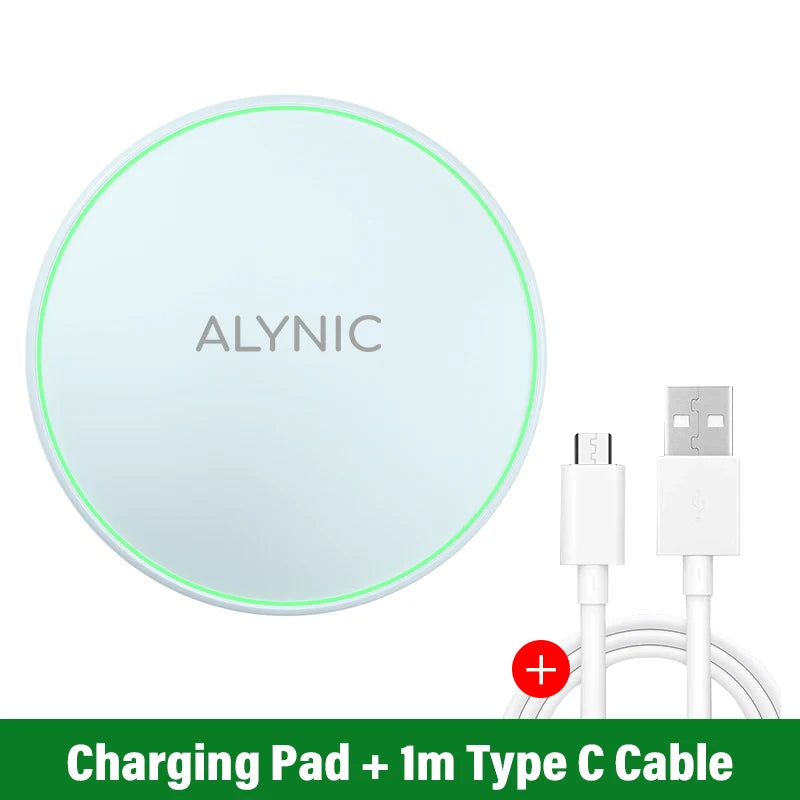Mini LED Wireless Charger Pad For iPhone 16 15 14 13 12 8 X Pro Max Samsung Xiaomi Induction Fast Charging Dock Station