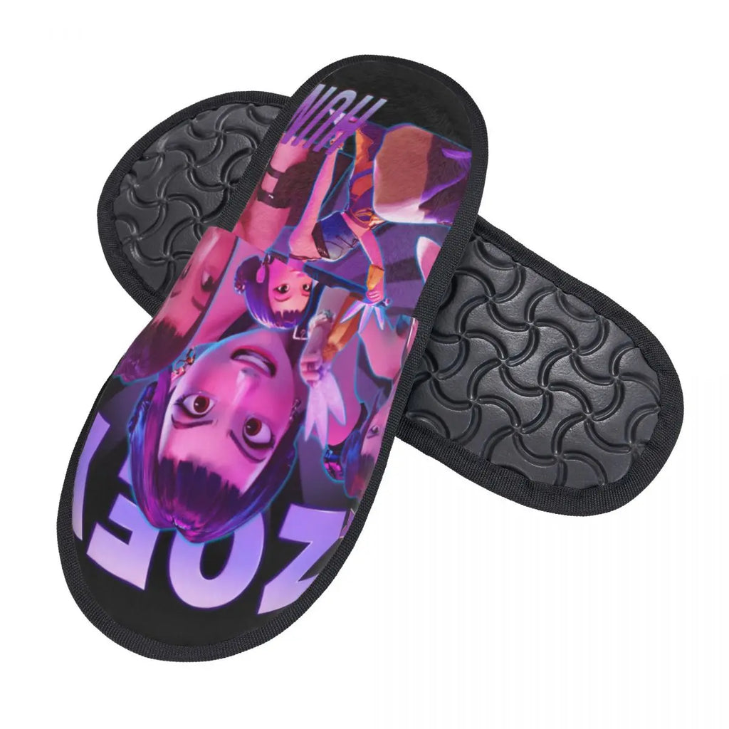 Custom Print Women Zoey Huntrix Kpop Demon Hunter House Slippers Cozy Warm Memory Foam Fluffy Slipper Indoor Outdoor Shoes