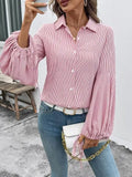 Women's T-Shirt 2025 Fashion 2025 Autumn/winter New Women's Shirt Elegant Commuting Striped Women's Shirt Women's Wear