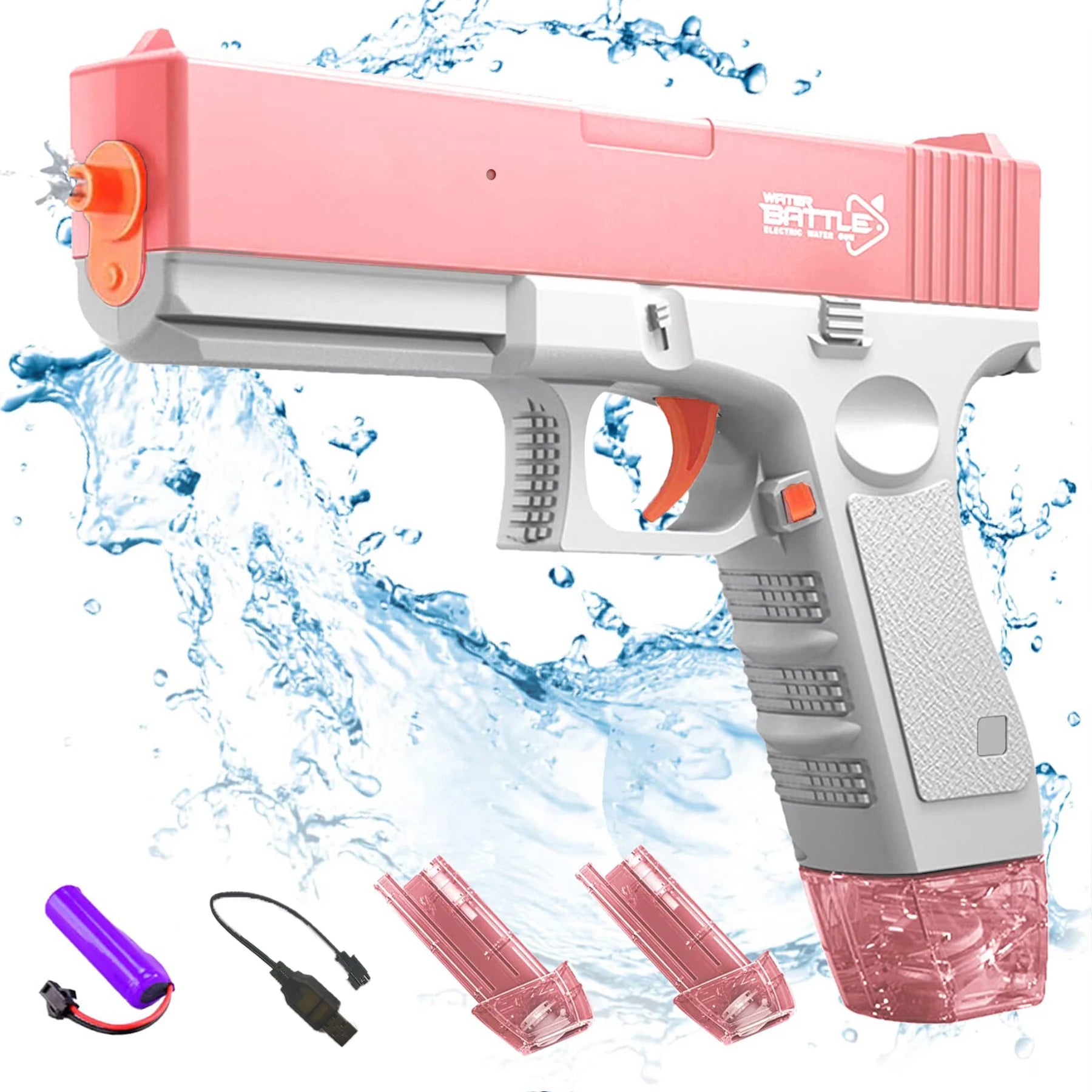 New Water Gun Electric Pistol Shooting Toy Full Automatic Outdoor Beach Gun Summer Water Beach Toy Play The Drum Magazine
