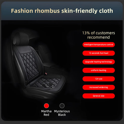 12V Universal Car Heated Seats Cushion Fast Heating Car Seat Covers Warm Winter Car Accessories Heating Pads Available Black＆Red