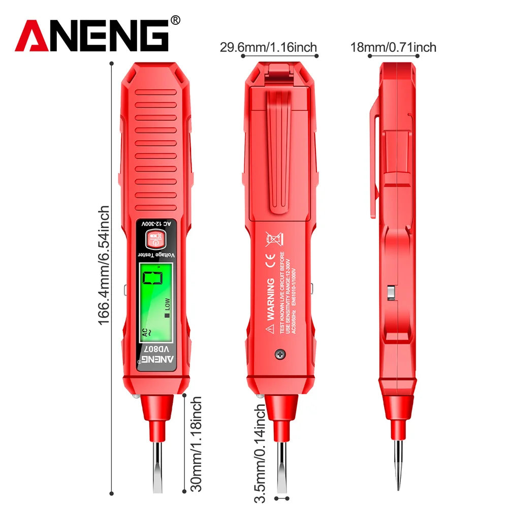 ANENG VD807 One-word Induction Portable 50/60Hz Smart Electric Pen Tester NCV Sensor AC 12-300V Non-contact Wire Detector Tools