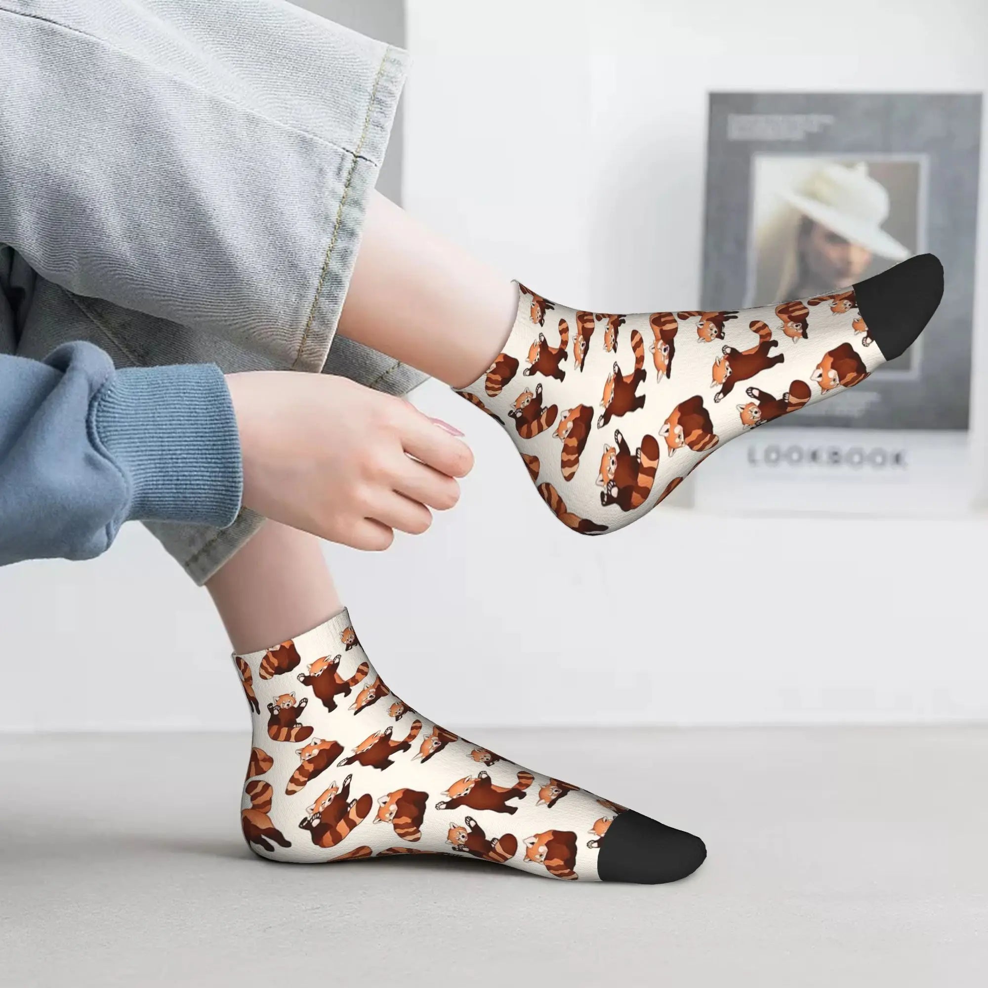 Red Panda Animal Socks Harajuku Sweat Absorbing Stockings All Season Socks Accessories for Man's Woman's Gifts