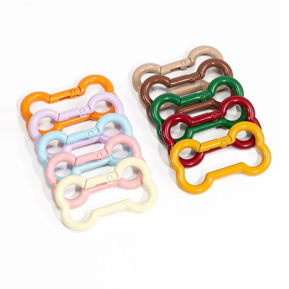 5 Pcs High Quality Zinc Alloy Spring Buckle Bone Shaped Metal Buckle DIY Keychain Hook Pendant Jewelry Accessories
