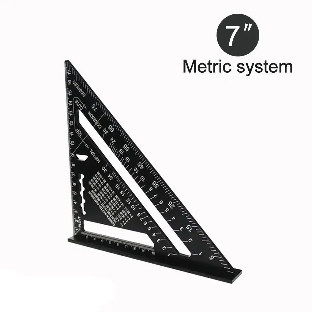 7 Inch Aluminum Alloy Speed Square, Dual Inch/Metric Angle Ruler for Woodworking & Carpentry
