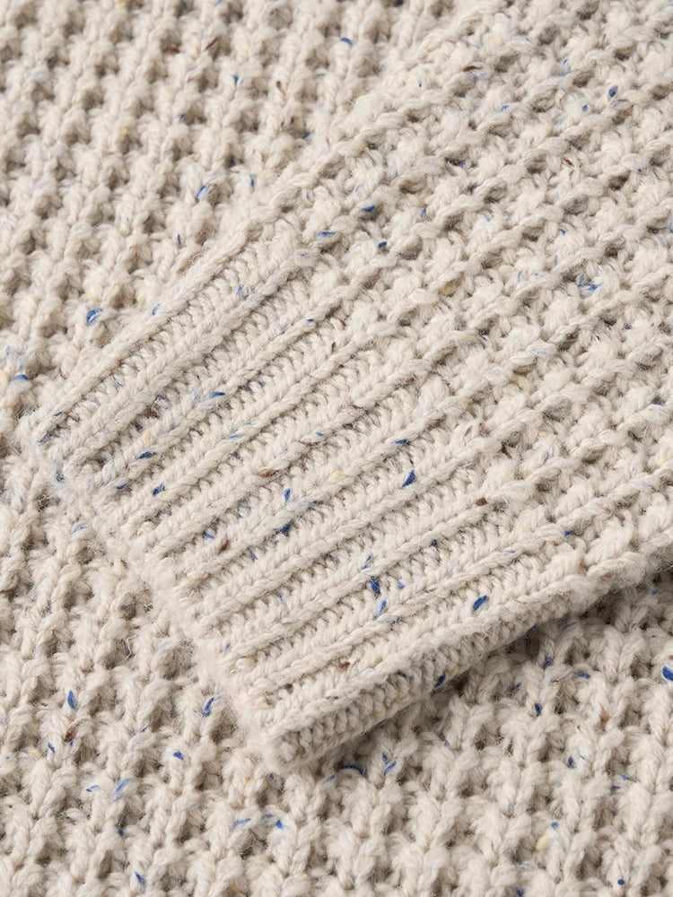 SIMWOOD High Standard 2025 Autumn Winter New Oversize Wool Blend Sweater Men Thick Warm Knitwear Vintage Pullovers