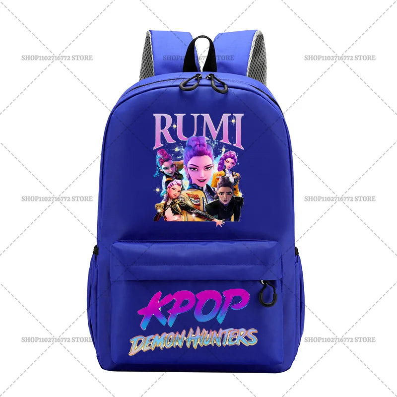 KPop Demon Hunters School Bag Student Large Capacity Laptop Backpack K-Pop DemonHunter Fans Gift Girls Knapsack Travel Backpacks