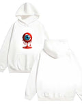 The 2025 new men's and women's fashion loose 330G heavy-duty hooded sweatshirt features eyeball prints