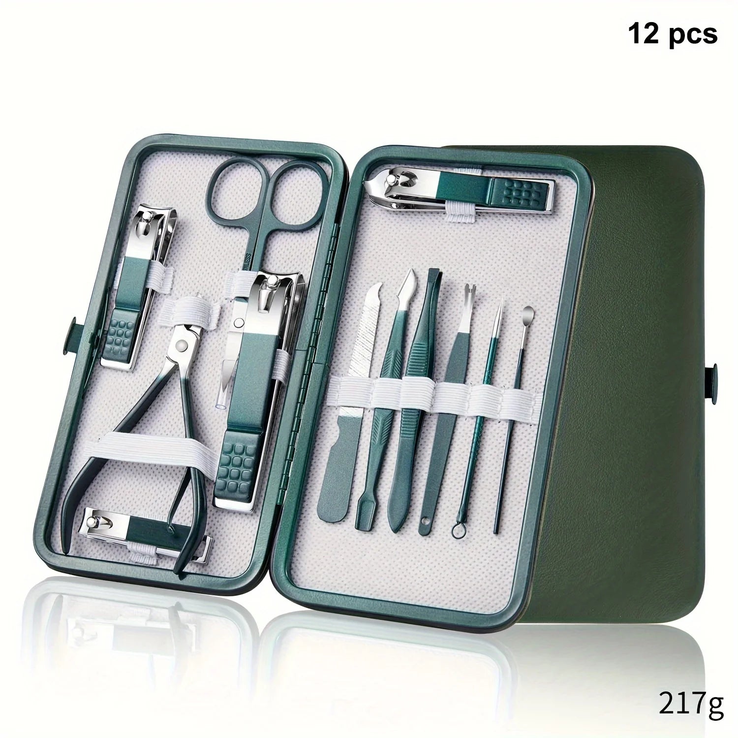 Professional 7-18 Piece Nail Care Kit Stainless Steel Manicure & Pedicure Set with Travel Case for On-the-Go Grooming