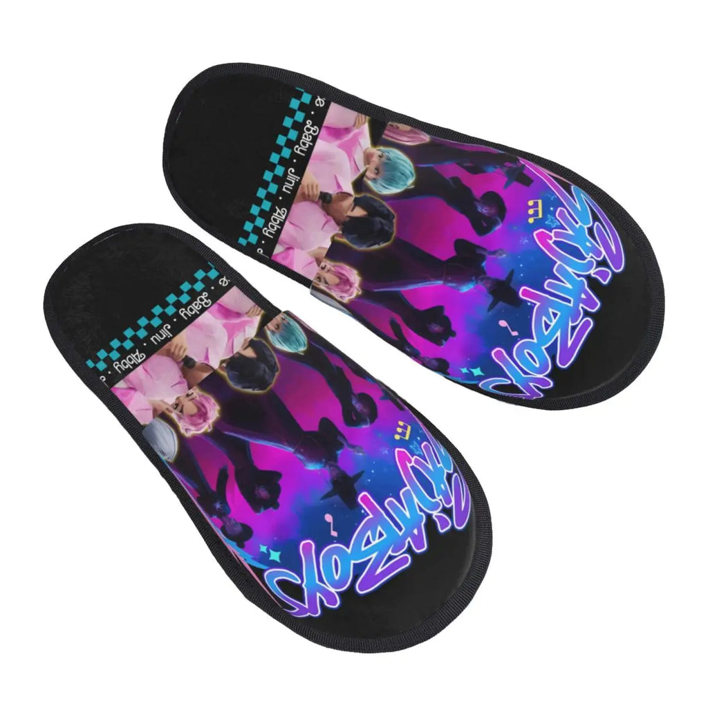 Custom Print Women Zoey Huntrix Kpop Demon Hunter House Slippers Cozy Warm Memory Foam Fluffy Slipper Indoor Outdoor Shoes