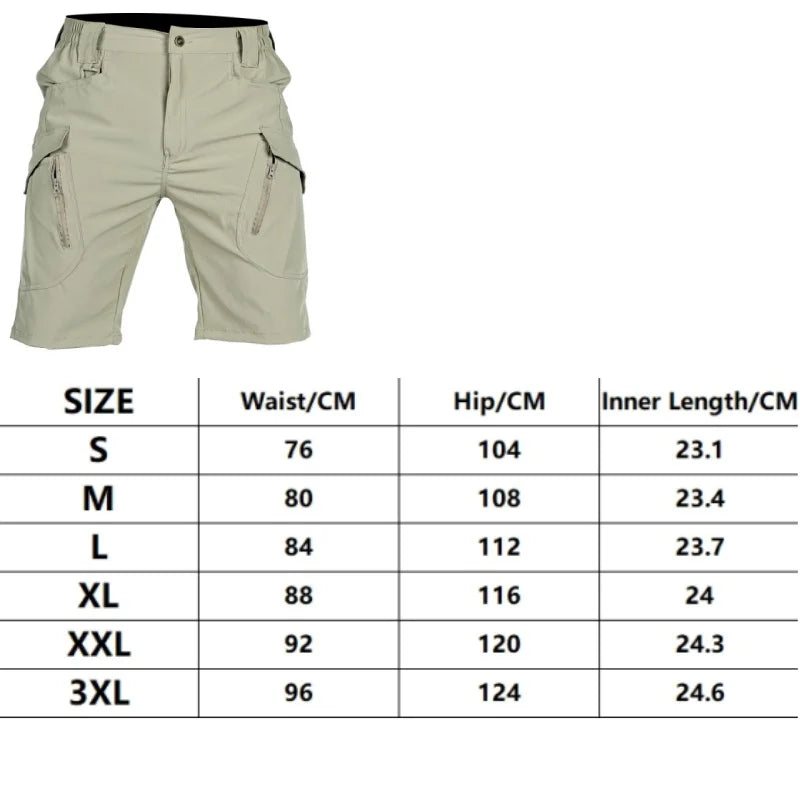 New 2 Piece Men's Outdoor Quick Dry Shorts , Breathable, High Capacity with Multiple Pockets for Hiking, Fishing and Casual Wear