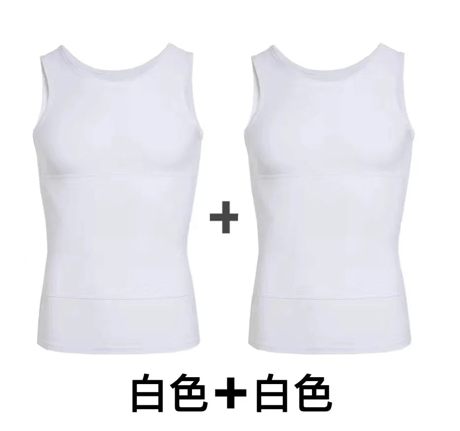 Tibetan Meat Artifact 3rd Generation Thin Men's Belly Closed Chest Vest Short Sleeve Shapewear Vest
