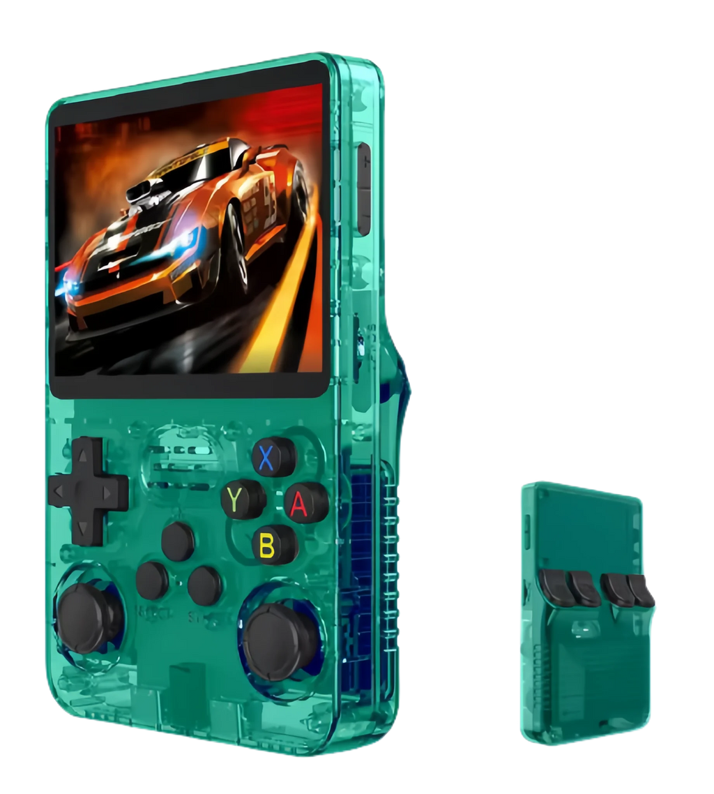 R36S Retro Video Handheld Game Console Linux System 3.5 in IPS Screen  3000mAH Battery 64G/128G TF Card Preinstalled Games