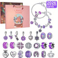 Christmas purple beads DIY jewelry making kit, 24-day countdown Christmas gift box set, very suitable for Christmas gifts