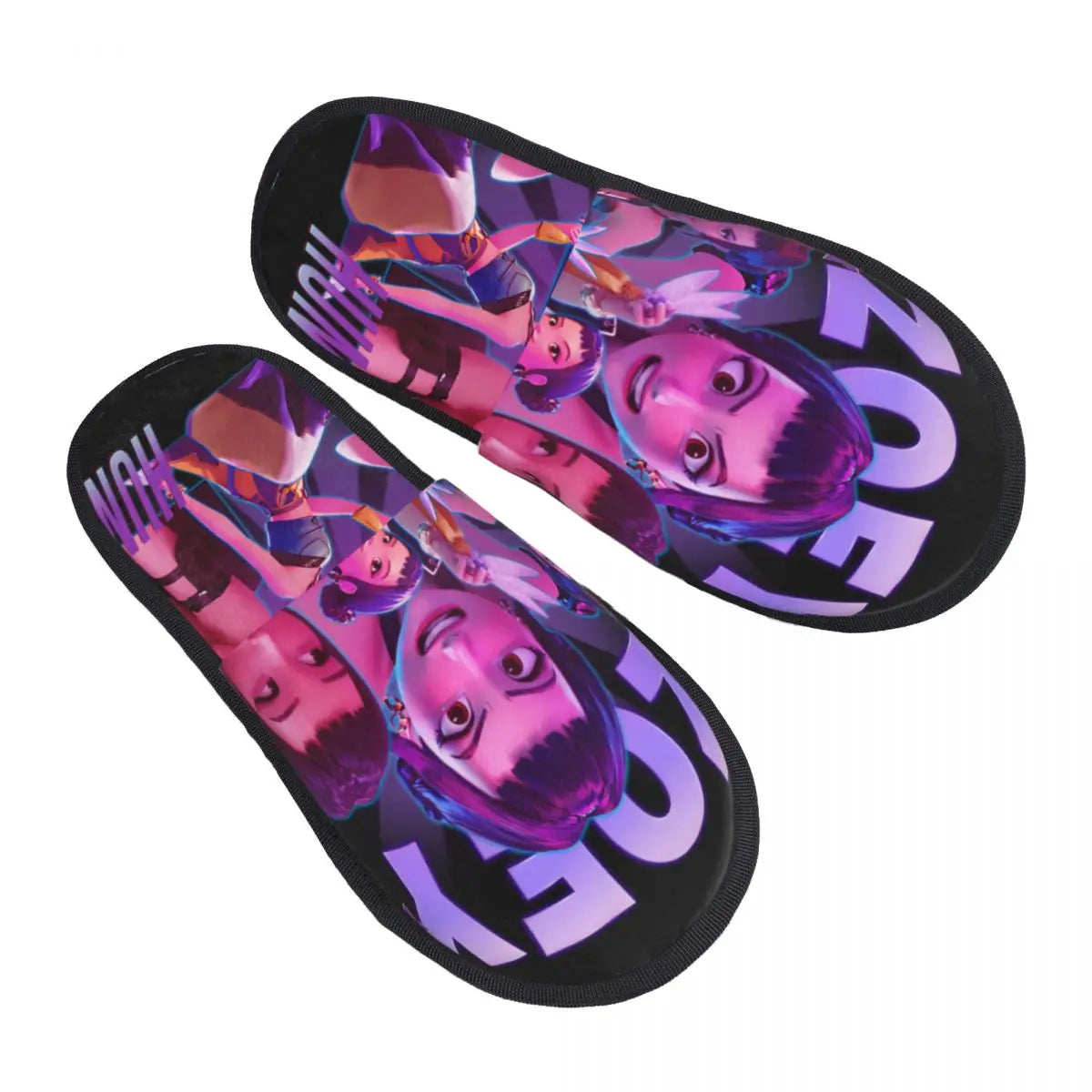 Custom Print Women Zoey Huntrix Kpop Demon Hunter House Slippers Cozy Warm Memory Foam Fluffy Slipper Indoor Outdoor Shoes