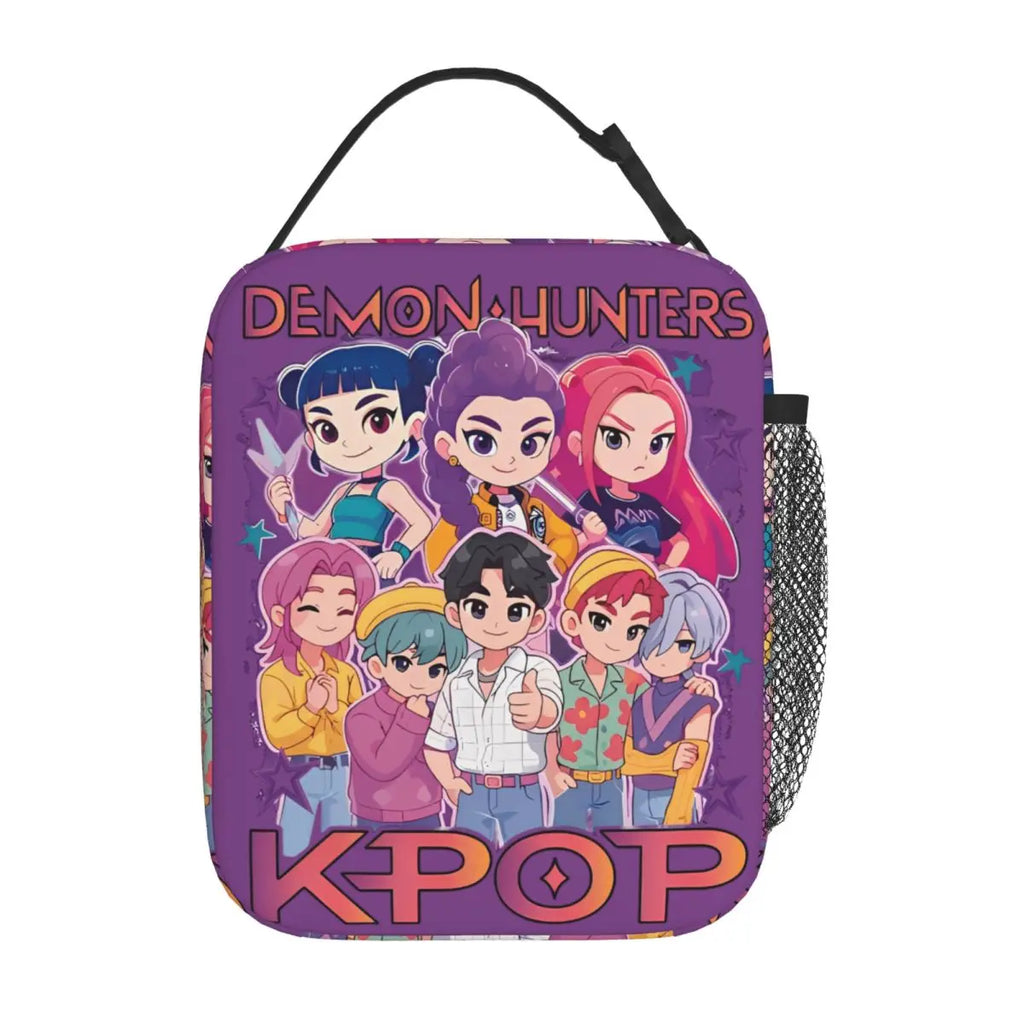 Huntrix Girls Cup Noodles Kpop Demon Hunters Lunch Bag Portable Lunch Box Men Office Print Cooler Bag Leisure Oxford Lunch Bags