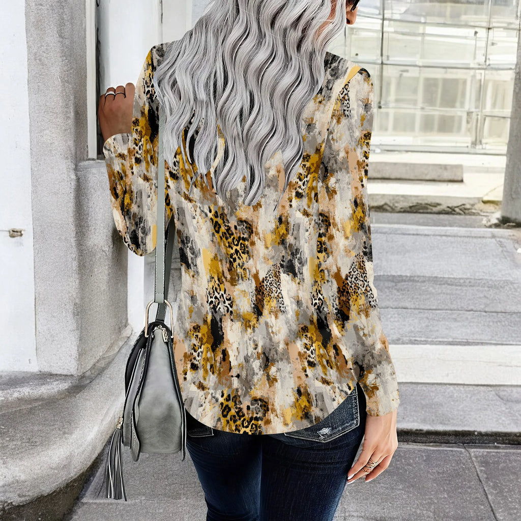 Long Sleeve Shirts for Women Spring Fashion 2025 Floral Crewneck Workout Cute Blouses Casual Loose Fit Tops