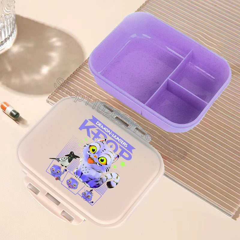 K Pop Demon Hunters Lunch Box Kawaii Cartoon Bento Lunch Box Kids Girls Large Capacity Food Storage Containers Birthday Gifts