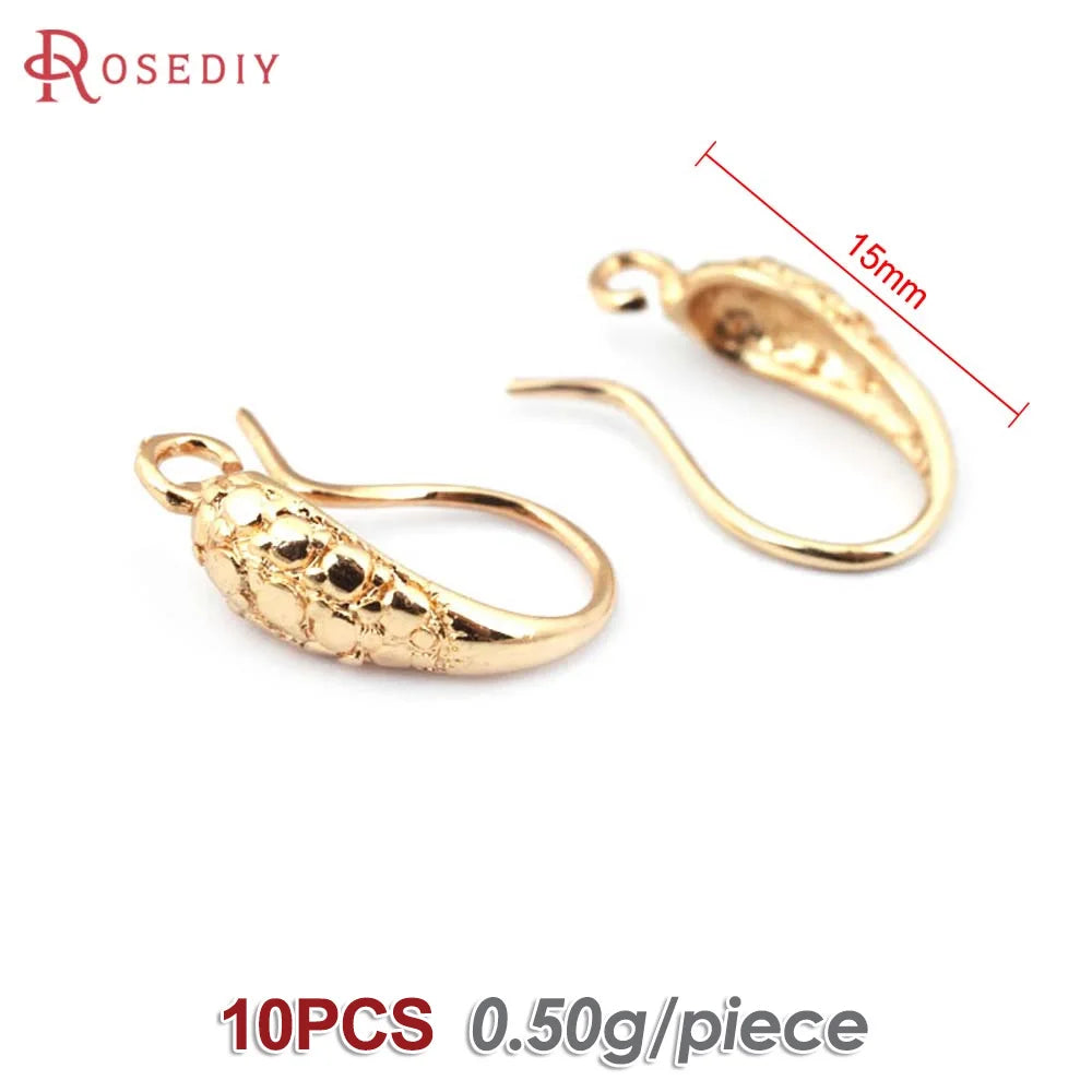 10PCS Antique Silver Color 18K Gold Color Brass Earring Hook High Quality Diy Jewelry Making Earrings Accessories for Women