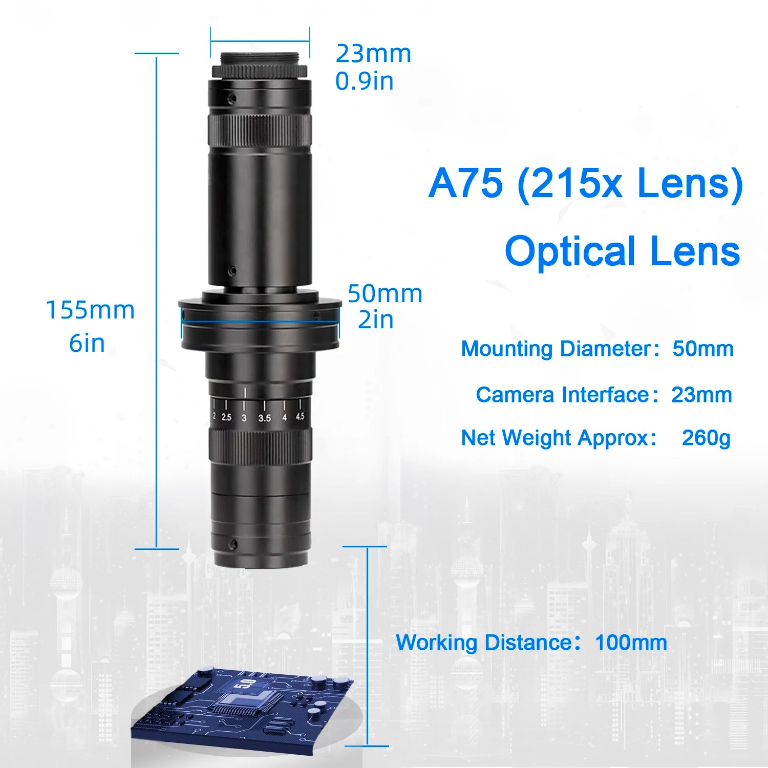 130X 150X 180X 215X C-Mount Zoom Lens Electronic Digital Microscope 4K 48MP HD Video Recording Industrial Cameras Repair Tools