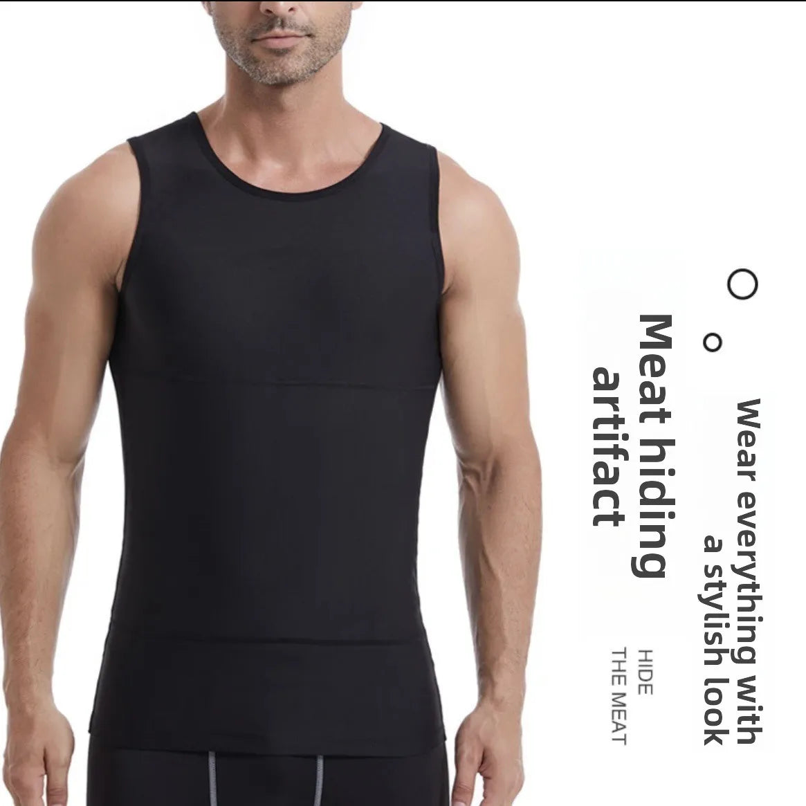 Tibetan Meat Artifact 3rd Generation Thin Men's Belly Closed Chest Vest Short Sleeve Shapewear Vest