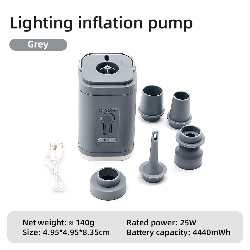 TARKA 1pcs Mattress Air Pump Air Compressor 2 in 1,  Lightweight Inflating Pump with Camplight, Hiking Travel Must Have Supplies
