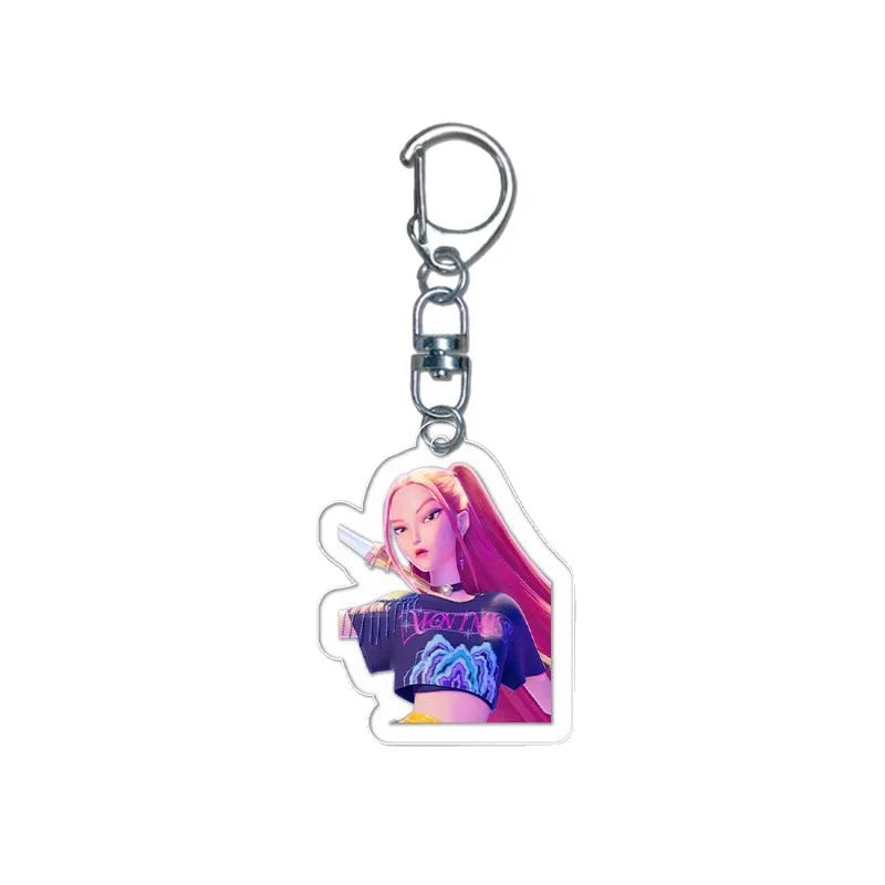 New Kpop Demon Hunters Huntrix Saja Boys Mystery Keychains Accessories Rumi Zoey Jinu Mira Key Ring Acrylic Keyrings Fans Gifts