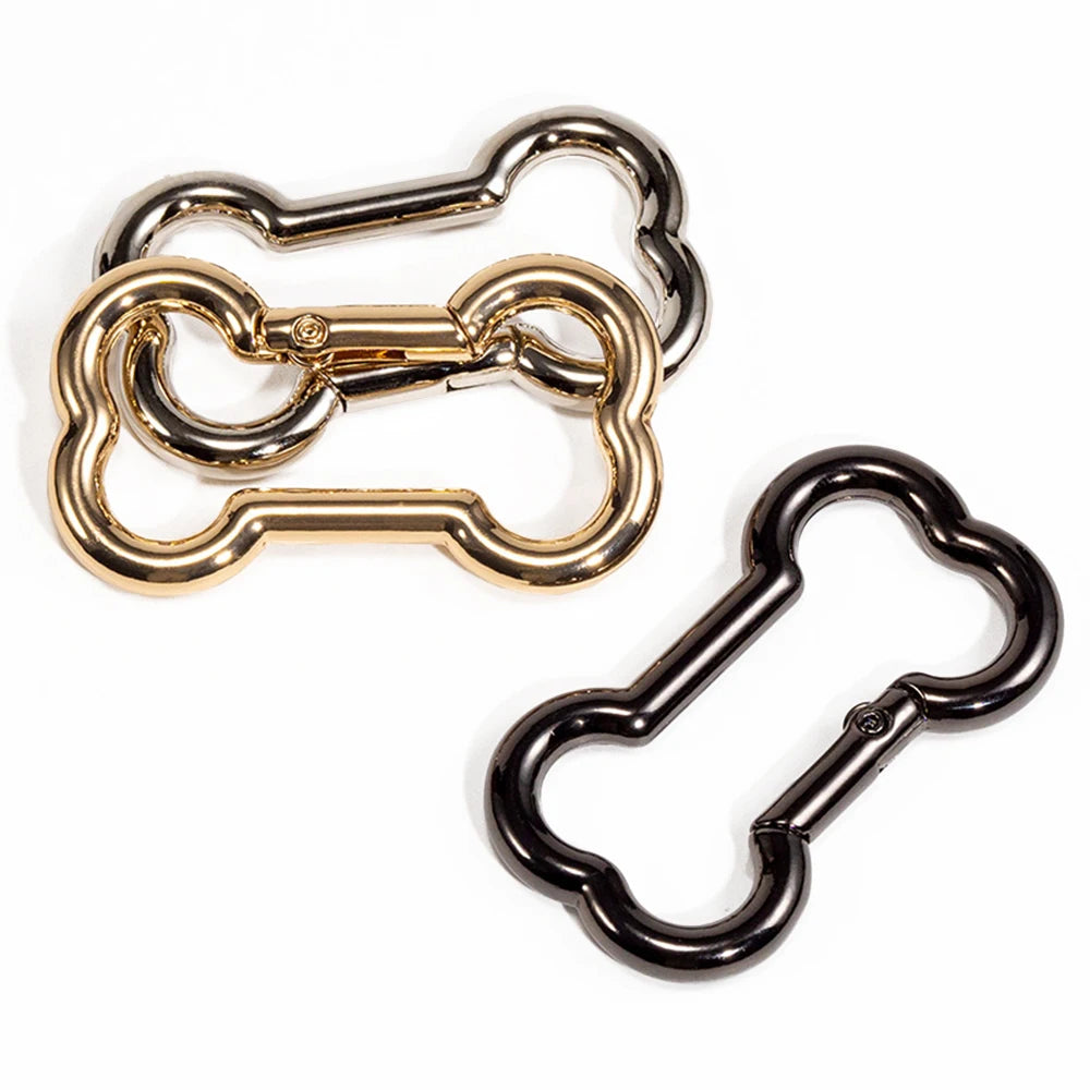 5 Pcs High Quality Zinc Alloy Spring Buckle Bone Shaped Metal Buckle DIY Keychain Hook Pendant Jewelry Accessories