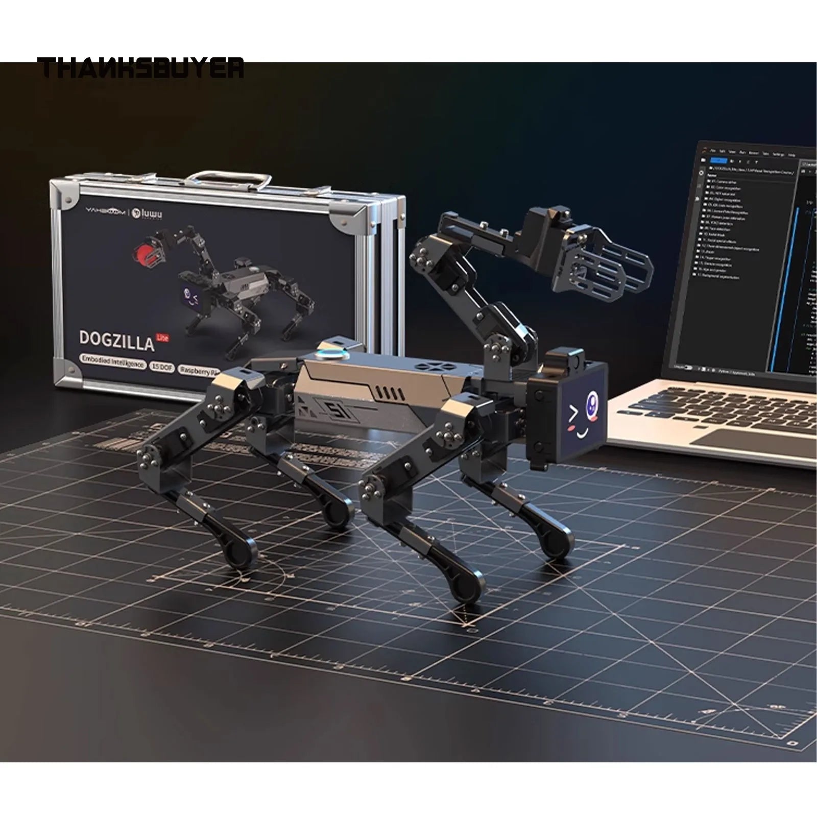 DOGZILLA-Lite 15DOF AI Bionic Dog Robot Dog w/ Raspberry Pi Main Controller 5MP Camera 3DOF Robot Arm