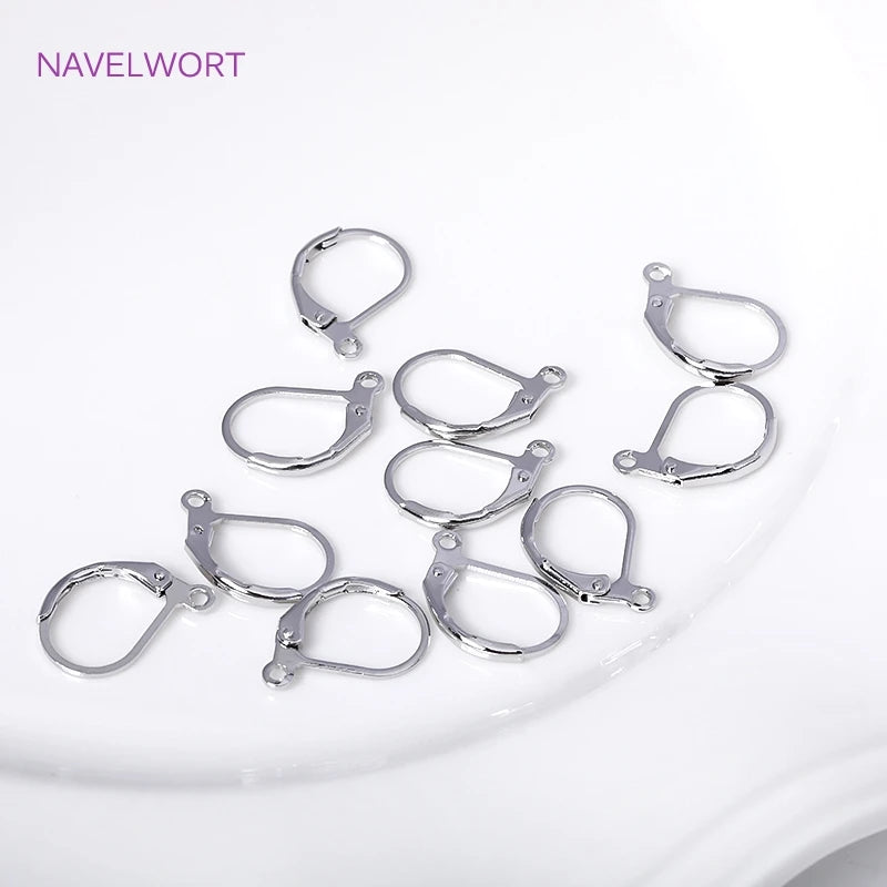 Fashion French Earring Lever-Back Earwires 18K Gold Plated Earring Hooks With Closed Ring For DIY Earring Making Accessories