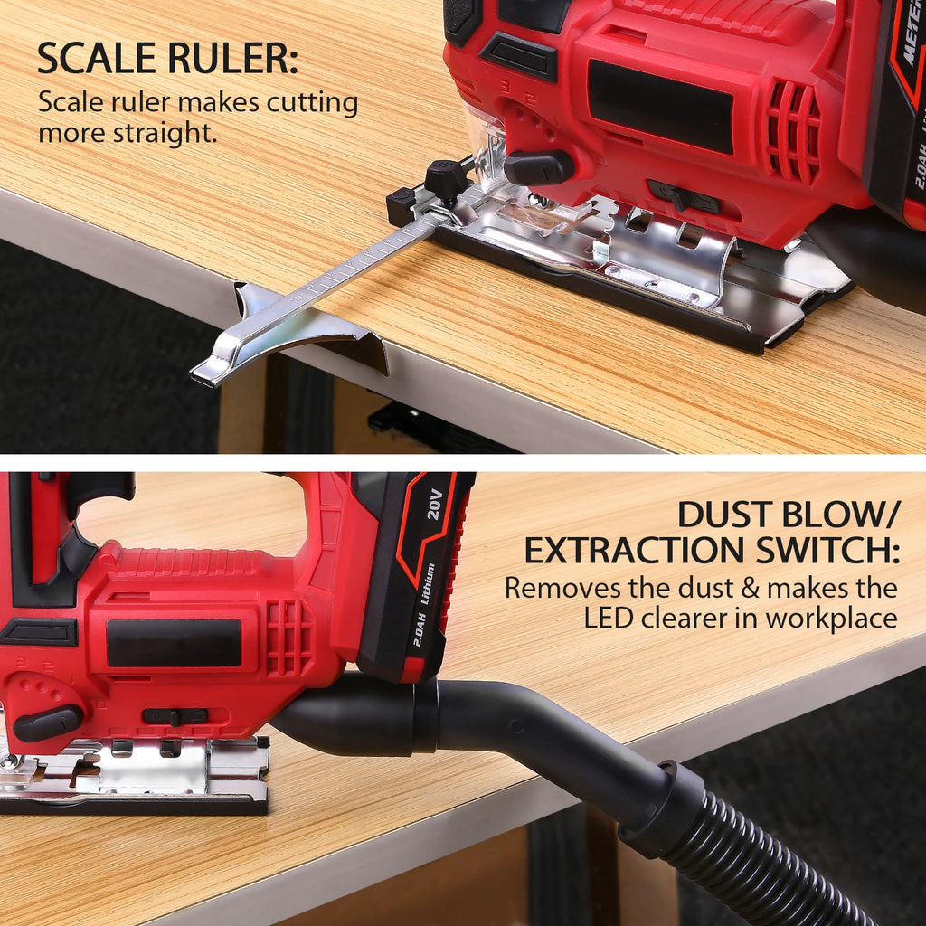 Electric Jigsaw Woodworking Power Tool Jigsaw 20V Cordless Jigsaw Kit Multi-Function Adjustable Speed Jigsaw EU Plug