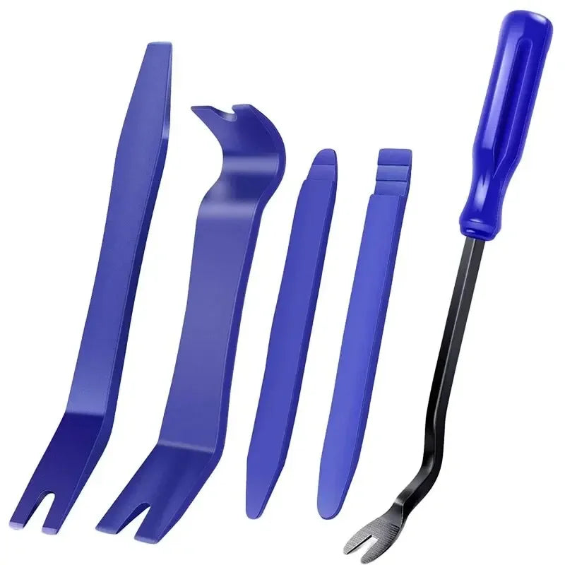Car Panel Removal Set 5-Pcs Multifunctional Without Scratches Disassembly Panel And Audio Auto Door Trim Removal Tool Kit Blue