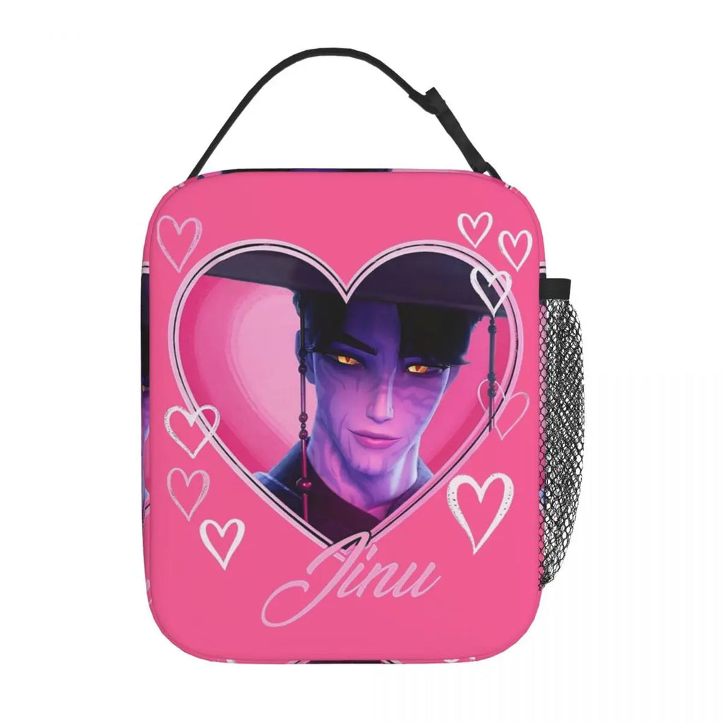KPOP Demon Hunters Anime Lunch Bag Portable Lunch Box Girls Outdoor Picnic Print Cooler Bag Funny Oxford Tote Food Bags