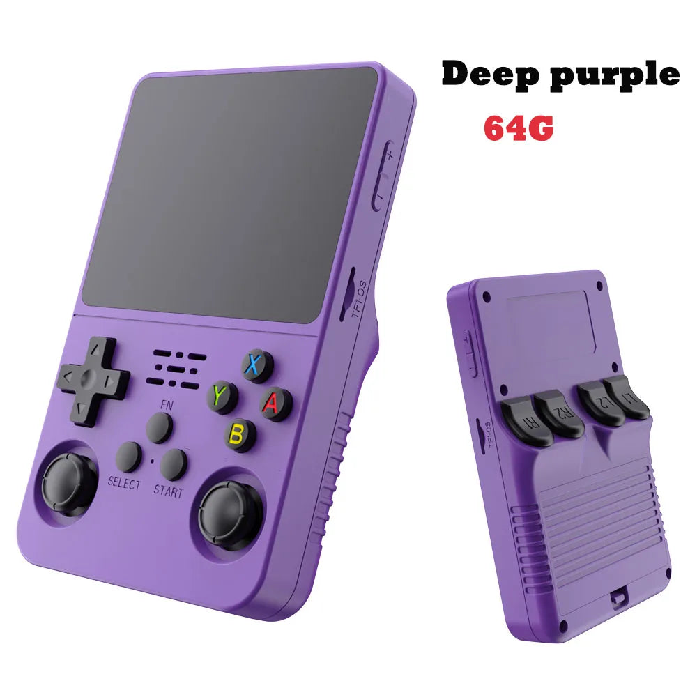 R36S Retro Video Handheld Game Console Linux System 3.5 in IPS Screen  3000mAH Battery 64G/128G TF Card Preinstalled Games