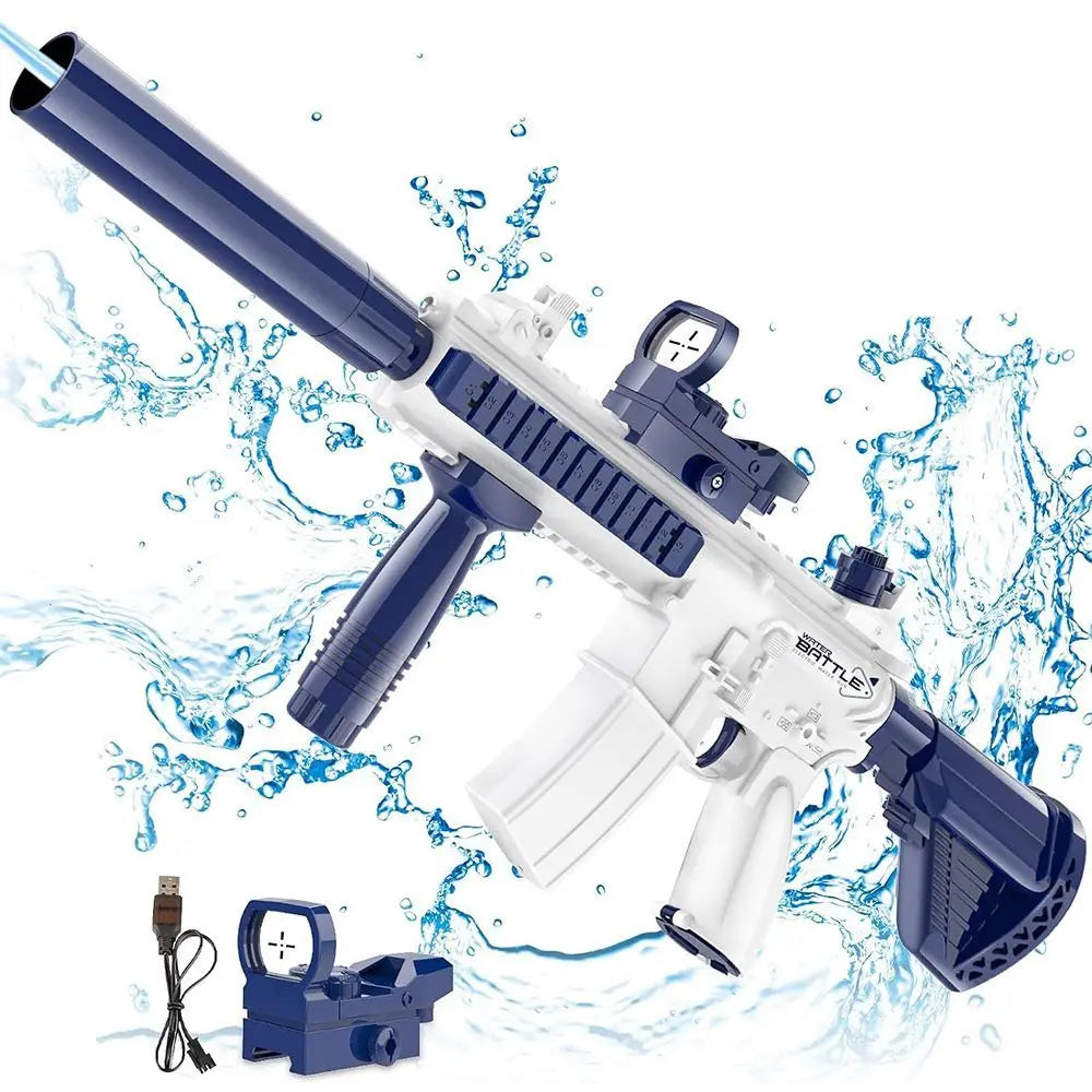 New Water Gun Electric Pistol Shooting Toy Full Automatic Outdoor Beach Gun Summer Water Beach Toy Play The Drum Magazine