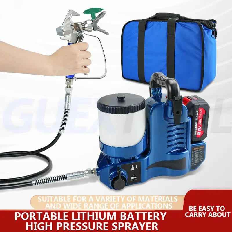 High Pressure Airless Spraying Machine Electric Airless Paint Sprayer Airless Spray Gun Lithium Battery Airless Spray Machine