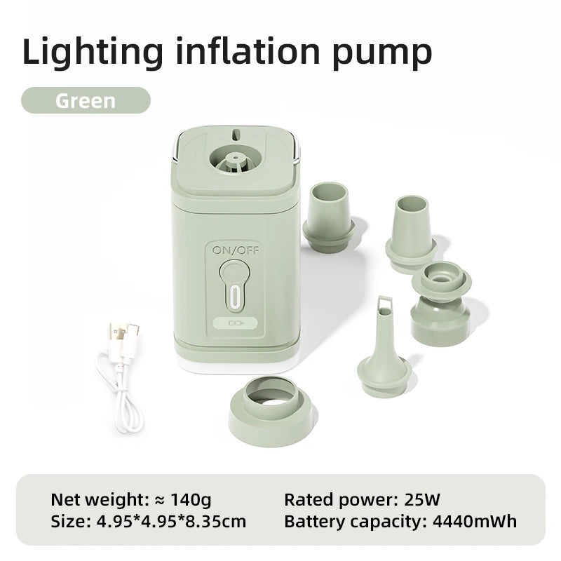 TARKA 1pcs Mattress Air Pump Air Compressor 2 in 1,  Lightweight Inflating Pump with Camplight, Hiking Travel Must Have Supplies