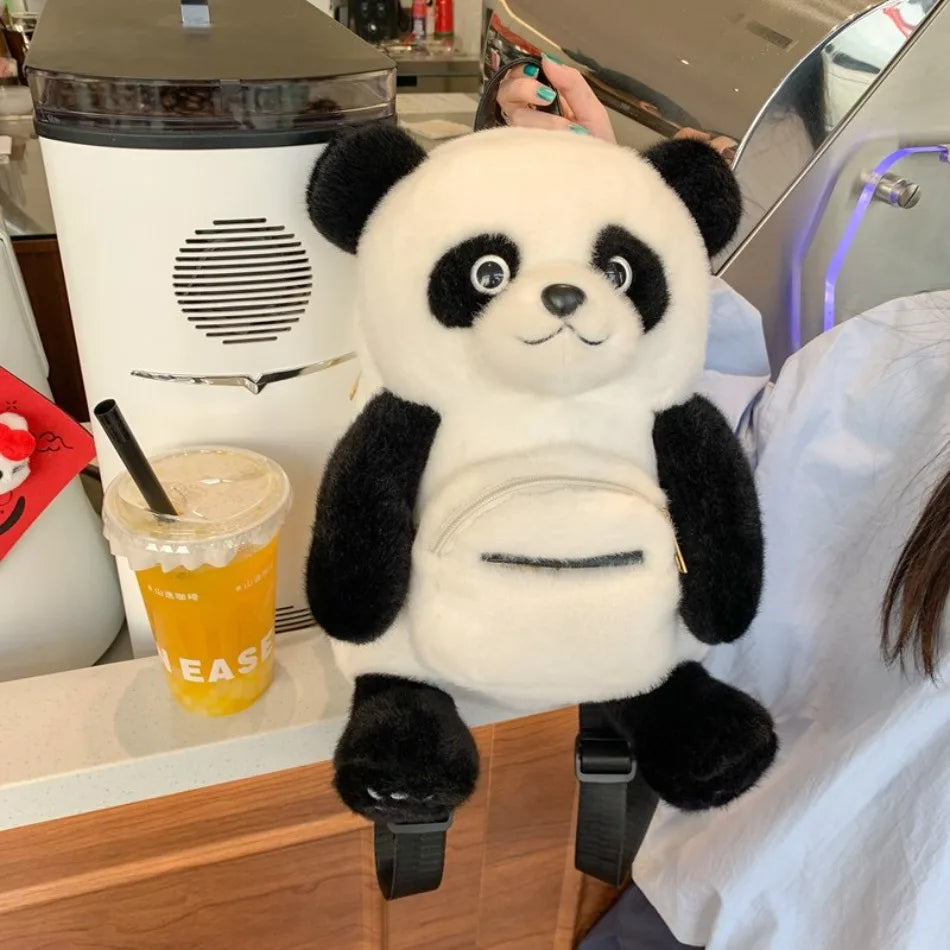 Toddler Girls Panda Back Pack Kids Receivable Doll Travel Backpack Raccoon Plush Backpack Chengdu Panda Base Doll Memorial