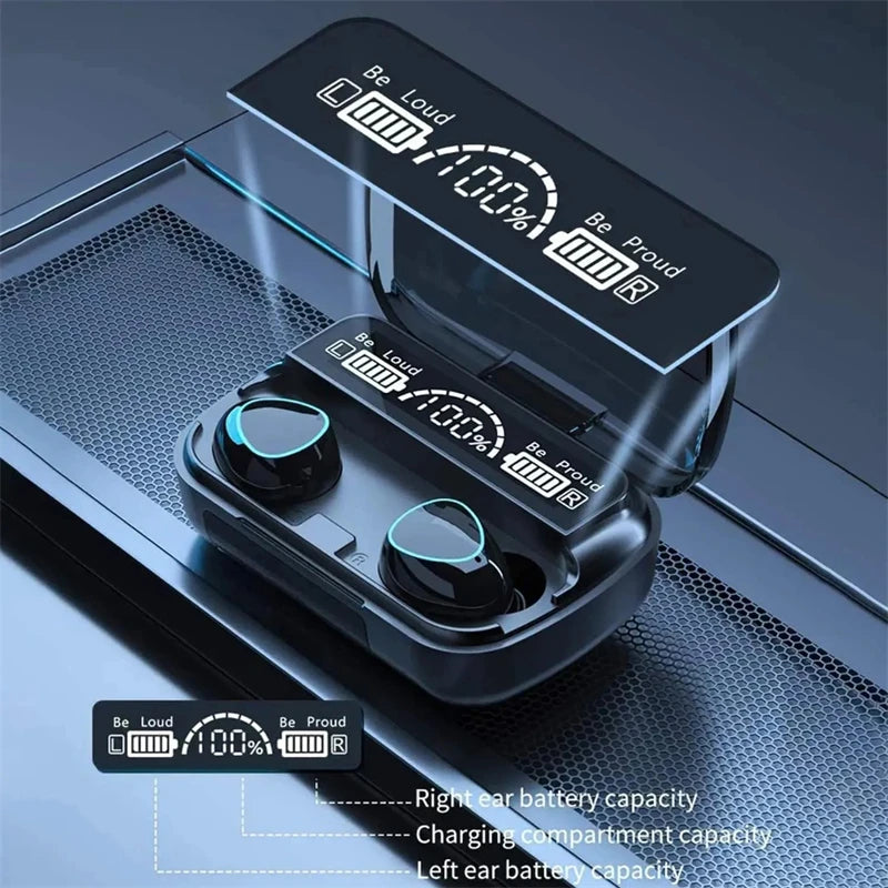 Bluetooth headset M10 hands-free LED Dispay headset Bluetooth HiFi stereo music wireless earplug waterproof game headset