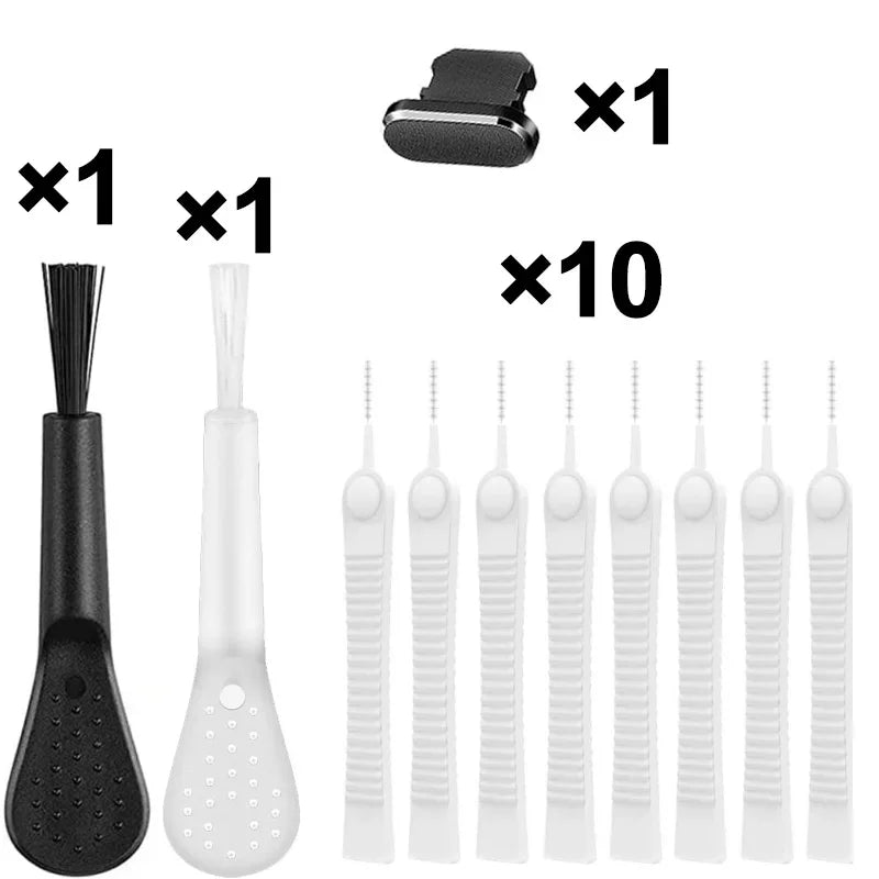 1-13Pcs Mobile Phone Charging Port Dust Plug for IPhone 14 Pro Max Port Cleaner Kit Computer Keyboard Cleaner Tool Cleaner Brush