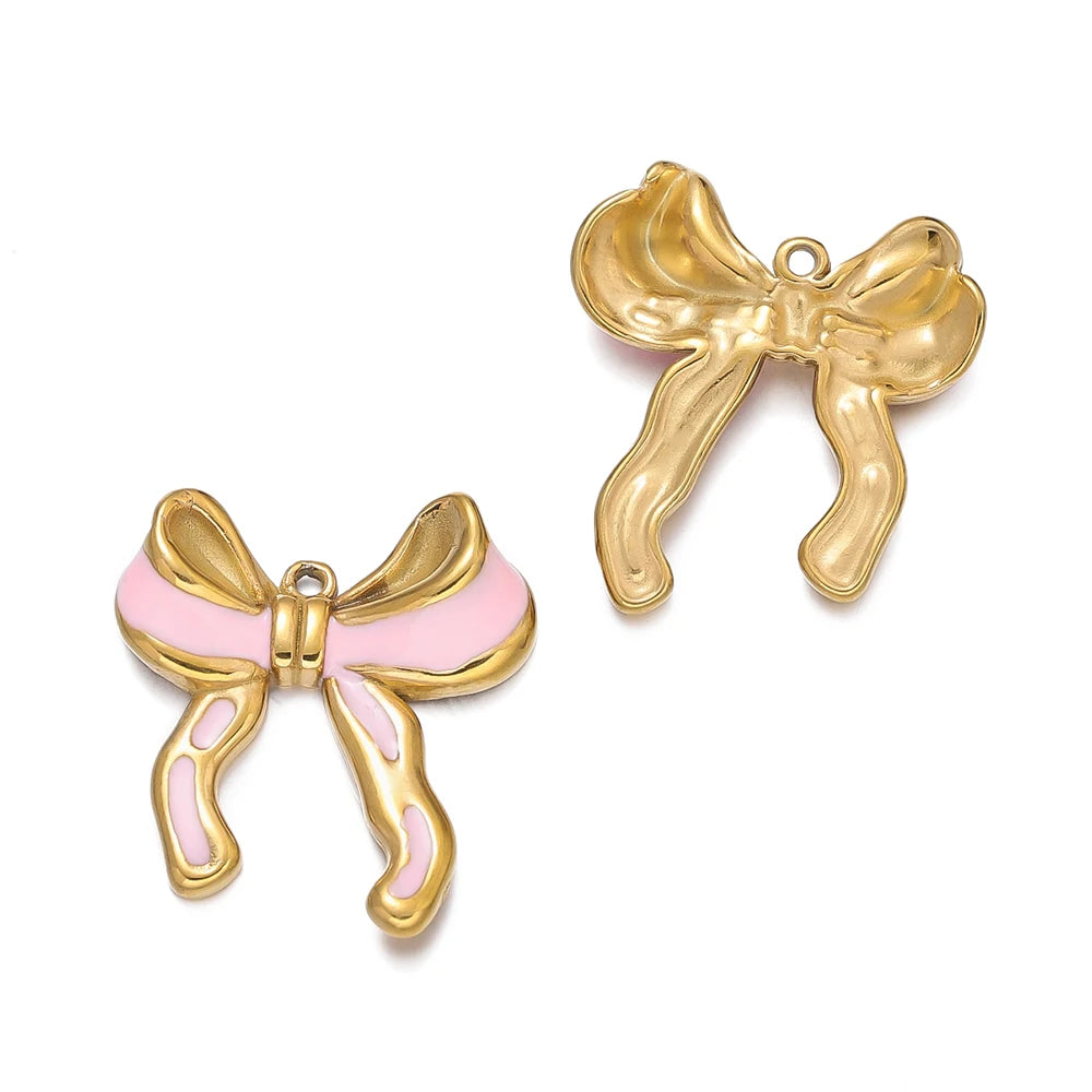 2Pcs/Pack Stainless Steel 5 Styles Butterfly Shape Pendants for Handmade DIY Women Man Hoop Earring Jewelry Making Supplies