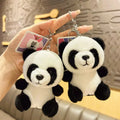 15cm Cute Panda Plush Keychain Kawaii Soft Stuffed Animal Keychain Plushie Doll Bag Pendant Panda Keyring School Bag Accessories